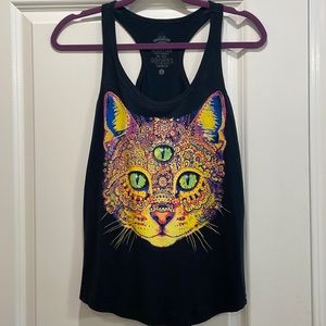 Trippy kitty third eye tank top